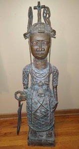 lot 1 image: Benin African Warrior Statue