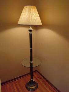 lot 171 image: Vintage Floorlamp with Glass Table