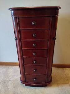 lot 185 image: Masterpiece Walnut Jewelry Armoire