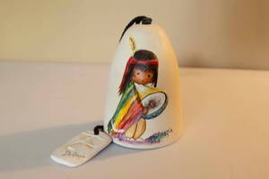 lot 42 image: DeGrazia Native American Boy Sandstone Bell