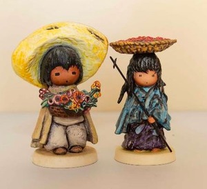 lot 43 image: DeGrazia Goebel Desert Harvest and Flower Boy Figurines