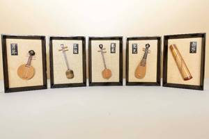 lot 24 image: Set of Vintage Chinese Wood Art Musical Wall Art