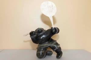 lot 10 image: Inuit Soap Stone Carving Figurine