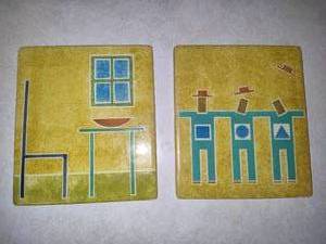 lot 217 image: Andrew Van Assche signed Ceramic Tiles