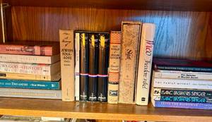 lot 232 image: Collection of Jewish Folklore Books - Isaac Beshevis Singer, Shalem Aleichem, Elie Wiesel and more