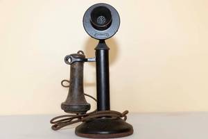 lot 9 image: Antique Western Electric Candlestick Telephone