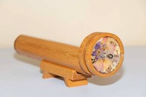 lot 135 image: Vintage Wooden Kaleidoscope with Stand