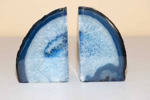 lot 30 image: Blue Agate Bookends