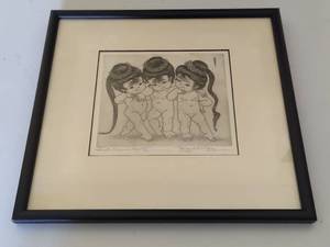 lot 286 image: Faith Hope and Clarity Etched Print Signed By Margaret Ann Gaug