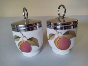 lot 21 image: Royal Worcester Evesham Porcelain Egg Coddlers