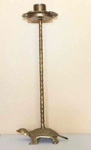 lot 6 image: Unique Vintage Turtle Brass Floor AshtrayCandle Holder