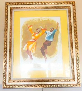 lot 35 image: Vintage Sandu Liberman Celebratory Dance Artwork