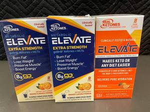 lot 21 image: Lot of 3 Real Ketones Elevate Extra Strength Orange Dietary Supplements
