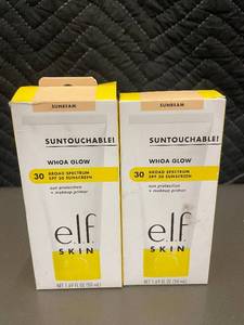 lot 22 image: 2-Pack e.l.f. Skin Whoa Glow SPF 30 Sunbeam Sunscreen Primer 1.69oz Each
