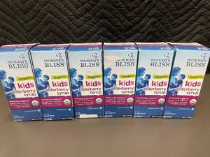 lot 29 image: Lot of 6 Mommys Bliss Organic Kids Elderberry Syrup 3 oz