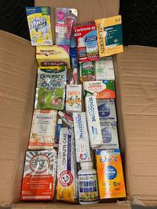 lot 37 image: Large Lot of Over-the-Counter Medications, Vitamins, Toothpaste, and Personal Care Items