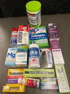 lot 38 image: Assorted Health and Wellness Products Including Supplements, Pain Relief, and Personal Care