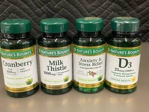 lot 40 image: Natures Bounty Dietary Supplements Assortment, 4 Bottles
