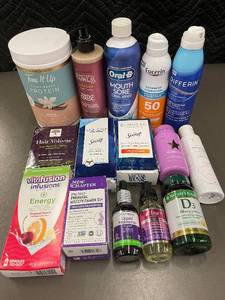 lot 47 image: Health and Personal Care Lot with Supplements, Shampoo, Sunscreen, and Oral Care
