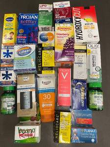 lot 55 image: Large Lot of Over-the-Counter Medications, Supplements, and Personal Care Items