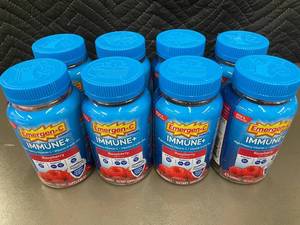 lot 58 image: Lot of 8 Emergen-C Immune Raspberry Gummies Dietary Supplement 45ct Each