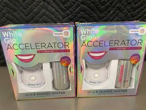 lot 79 image: 2 White Glo Accelerator Blue Light Teeth Whitening Kits