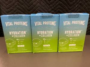 lot 81 image: Lot of 3 Vital Proteins Hydration  Collagen Lemon Lime Dietary Supplement Packs