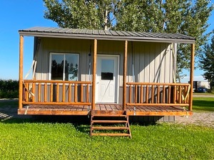 lot 1 image: Amish Built 12 x 20 with porch CabinBunk houseShe ShedHunting Shack