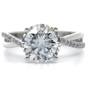 lot 1 image: 2.54 Carat Diamond Infinity Band Pav Ring in 14k White Gold w GIA REPORT VIDEO