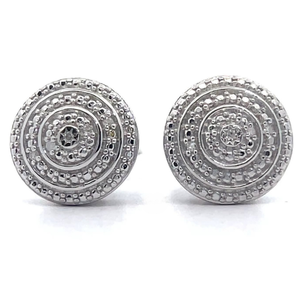 lot 61 image: Natural Diamond Round Button Stud Earrings VIDEO