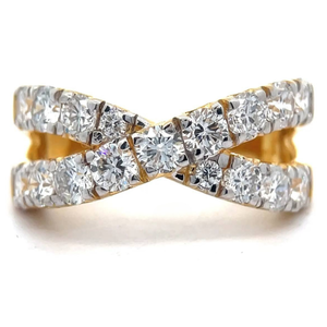 lot 13 image: 1.75 Carat Diamond Cross-Over X Infinity Symbol Ring VIDEO