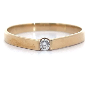 lot 49B image: Natural Diamond Tension Set Solitaire Ring in Yellow Gold VIDEO