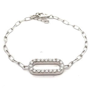 lot 50 image: NEW 1.25 Carat Diamond-Encrusted Paperclip Chain Bracelet VIDEO