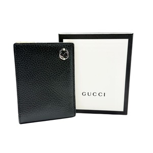 lot 35A image: Gucci Black Leather Bi-Fold Wallet with Yellow Interior Pre-Owned Retail $600