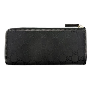 lot 45F image: Gucci GG Black Zip Around Wallet Pre-Owned Retail $650