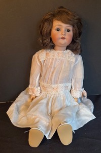 lot 44 image: Vintage Princess 1 German Bisque Doll in White Dress
