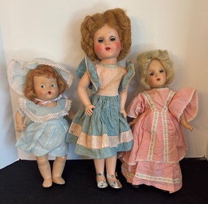 lot 90 image: Set of 3 Vintage Dolls by Horsman and More