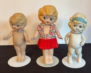 lot 145 image: Set of 3 Beautiful Vintage Bisque Dolls