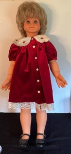 lot 150 image: Vintage Lissy Batz Doll with Red Dress and Lace Trim
