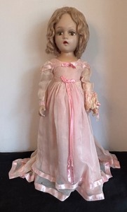 lot 162 image: Vintage Doll in Pink Dress with Blonde Hair