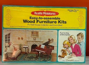 lot 531 image: Realife Miniatures Easy-to-Assemble Wood Furniture Kits Living Room Collection
