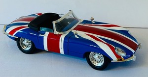 lot 108 image: Diecast Jaguar E-Type Model Car with Union Jack Livery