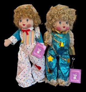 lot 272 image: Set of 2 Vintage Gorham Sweet Inspirations Clown Dolls