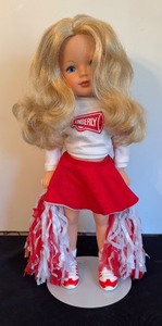 lot 292 image: Vintage Kimberly Doll by Tomi with Cheerleader Outfit