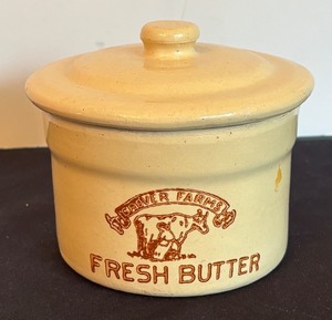 lot 300 image: Vintage Grover Farms Fresh Butter Crock with Lid