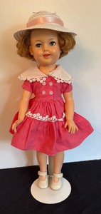 lot 301 image: Vintage Ideal Doll with Pink Dress and Hat