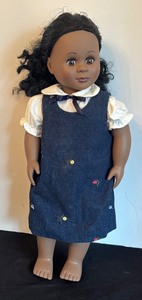 lot 309 image: 1998 Battat Doll with Curly Hair and Denim Dress