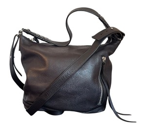 lot 319 image: AllSaints Black Leather Handbag with Adjustable Strap