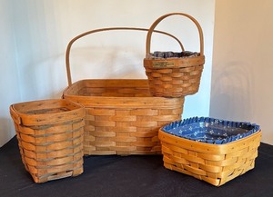 lot 321 image: Set of 4 Longaberger Handwoven Baskets Assorted Sizes