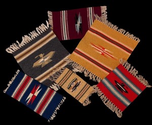lot 360 image: Set of 6 Southwestern Woven Mini Tapestries